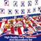 214 PCS 4th of July Party Decorations,Include American Flag Tablecloths,Paper Plates Cups Napkins Cutlery Forks Spoons(Red, White and Blue)
